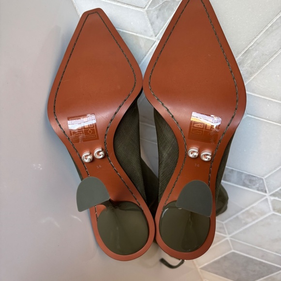 Cult Gaia Size 36/6 Pyramid Heel Boot Pump Green Daija Oliva Zipper New - Picture 9 of 11